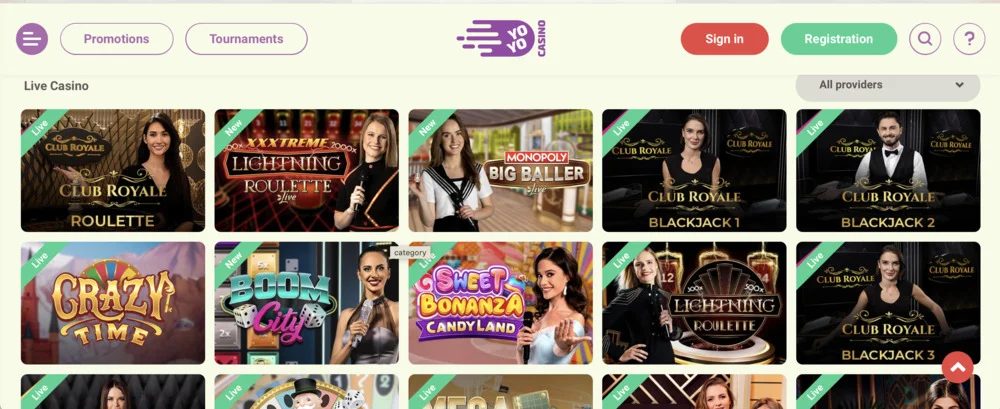 YoYo Casino Live