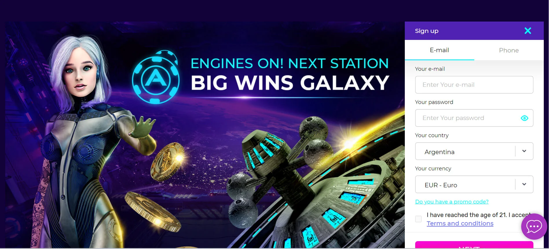 Andromeda Casino Registration