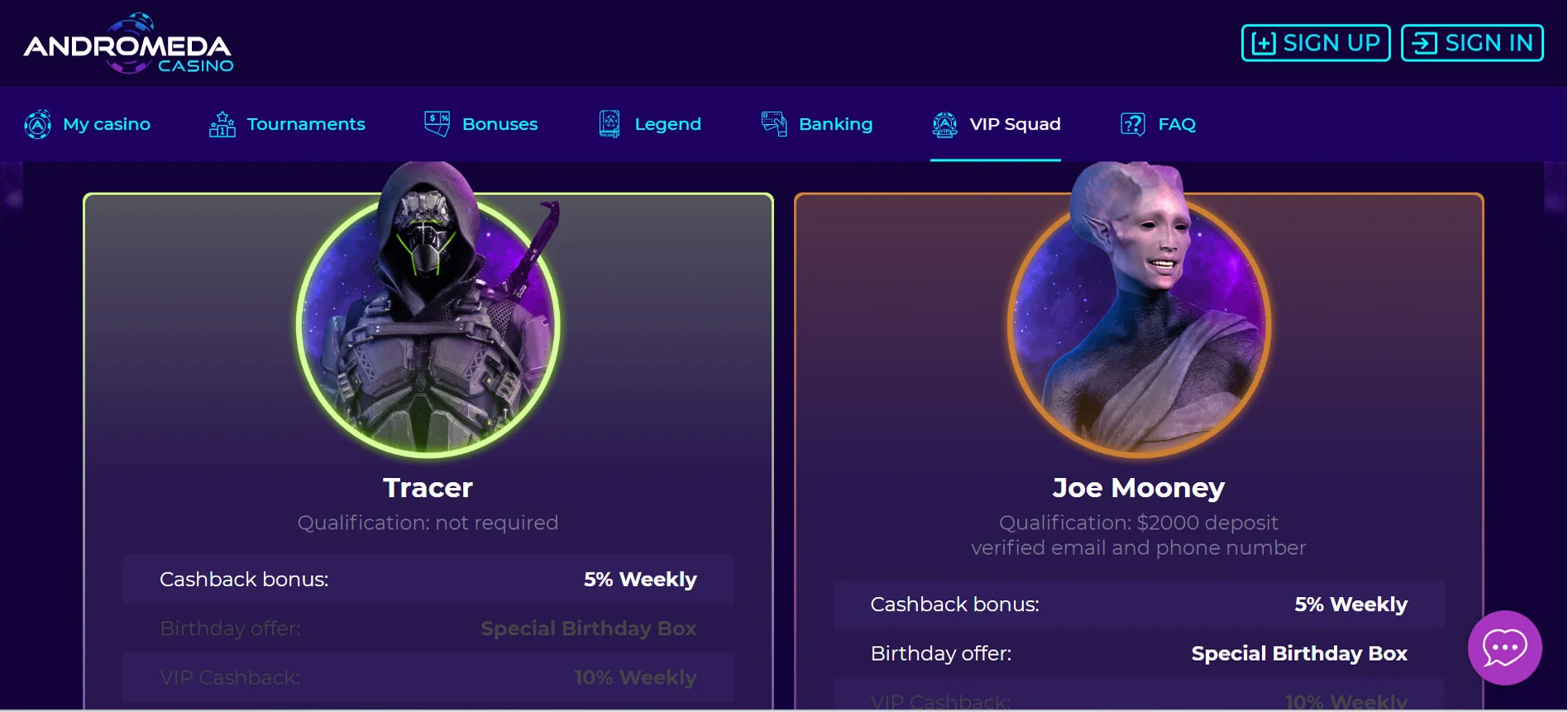 Andromeda Casino VIP Club