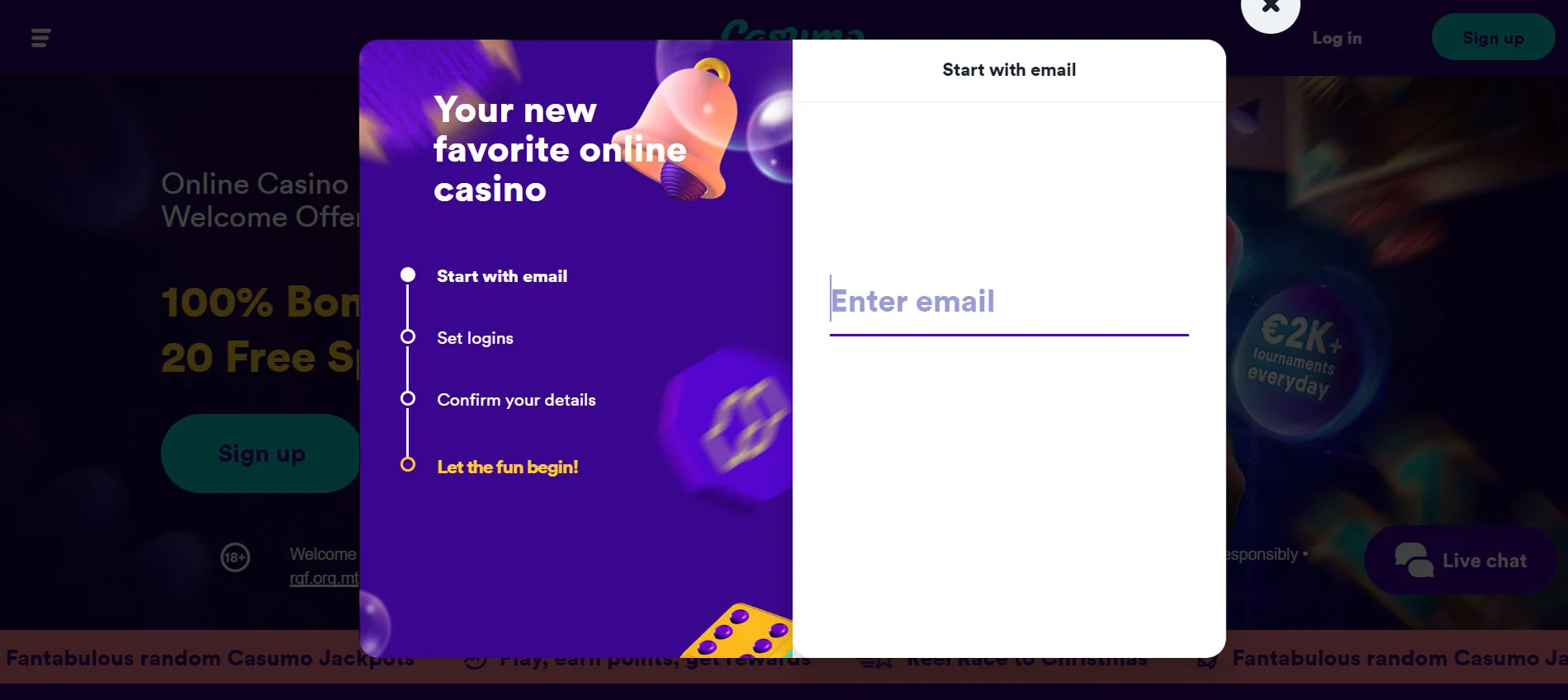 Casumo Casino Registration