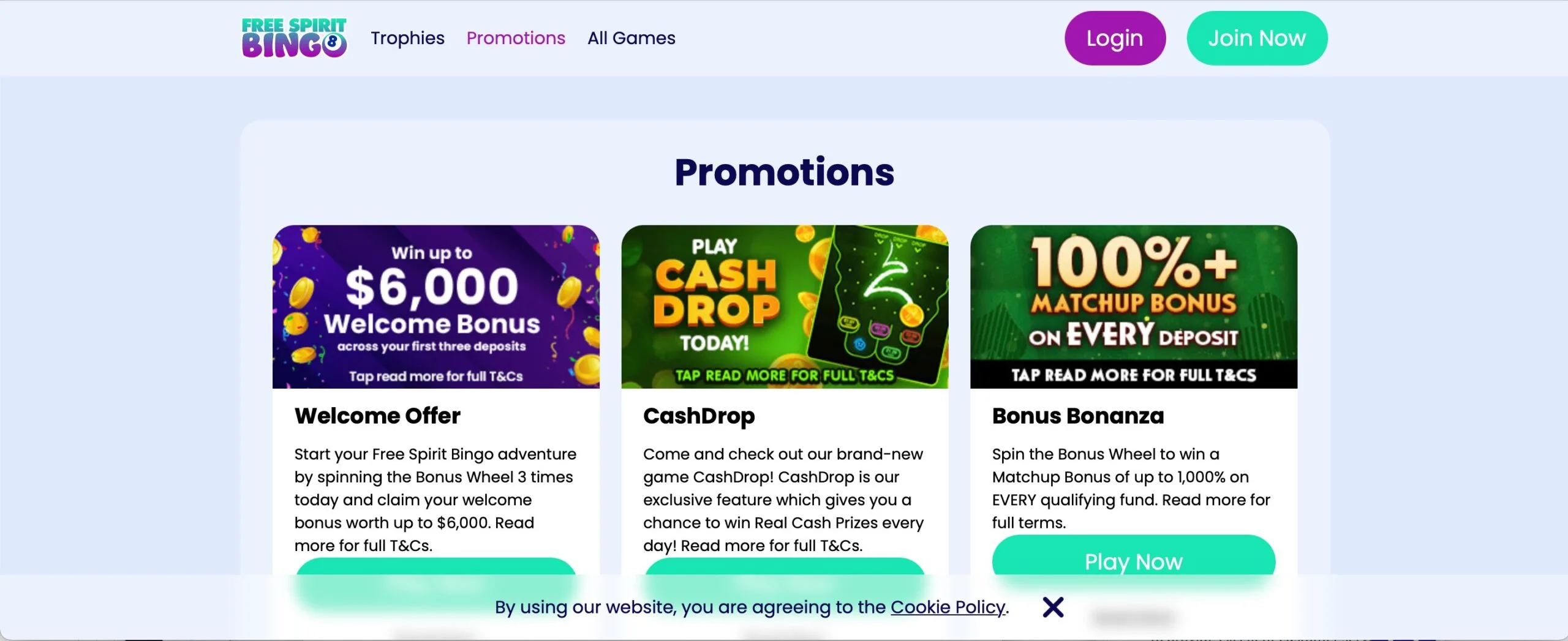 Free Spirit Bingo Casino Promotions