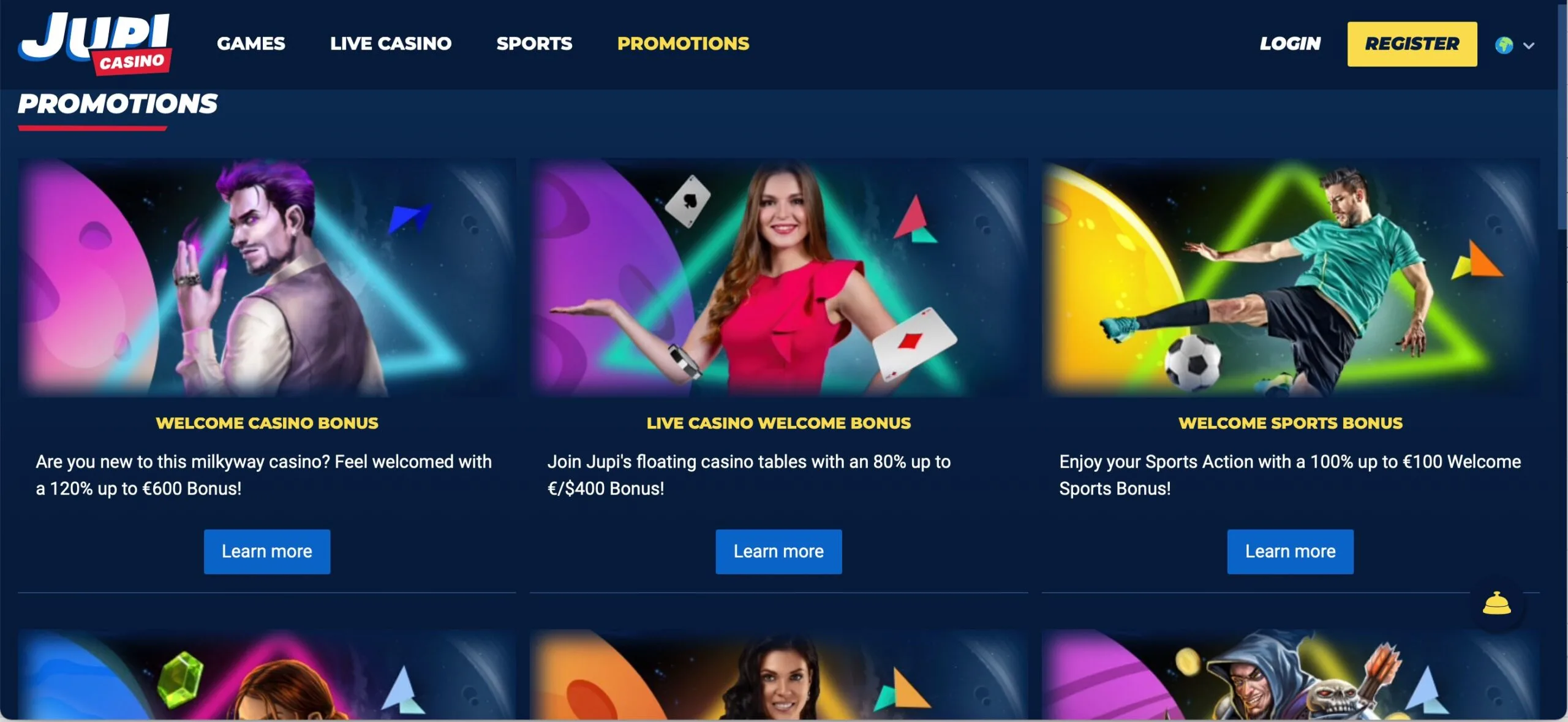 Jupi Casino Bonuses