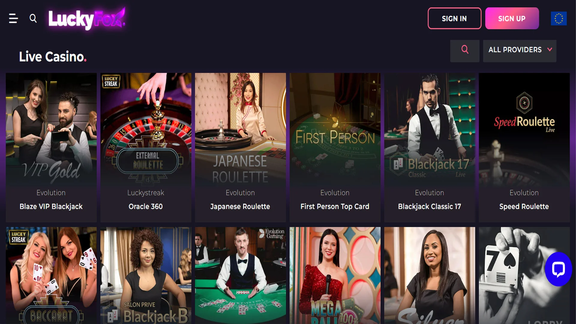 Lucky Fox Casino Live Casino