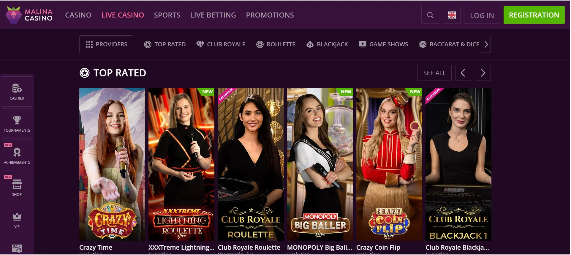 Malina Casino Live Casino