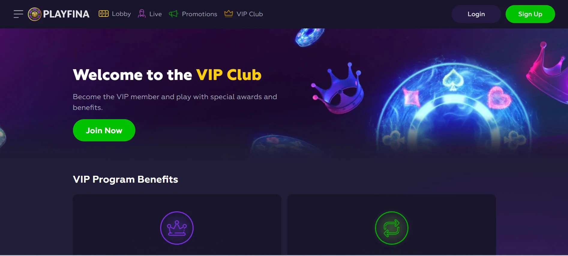 Playfina Casino VIP Club