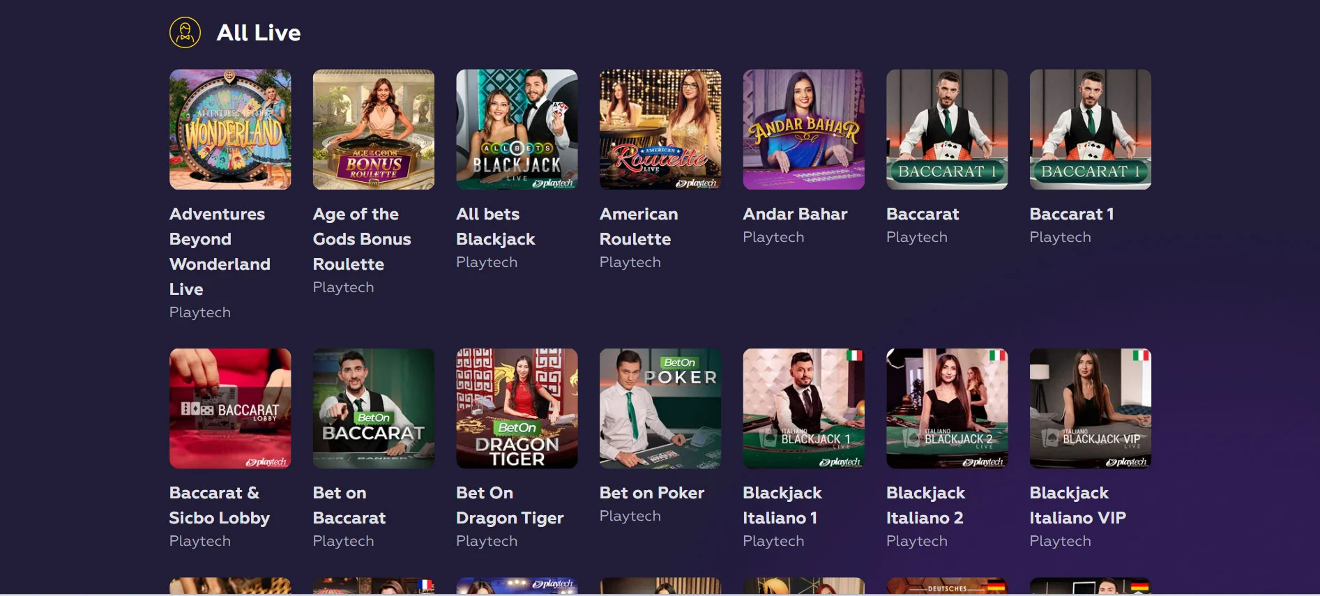 Playfina Casino Live Casino