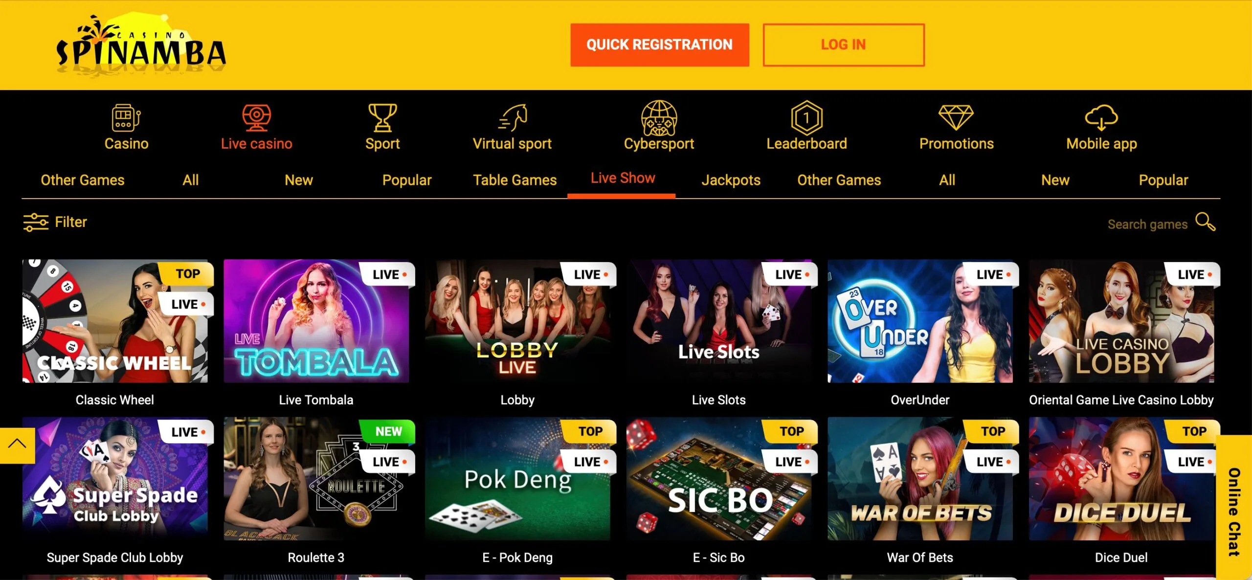 Spinamba Casino Live