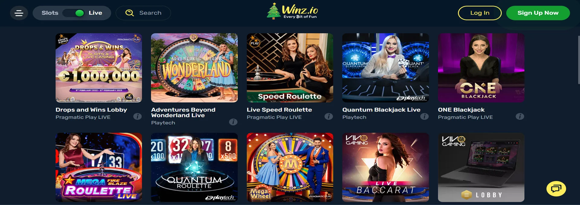 Winz.io Casino Live Casino