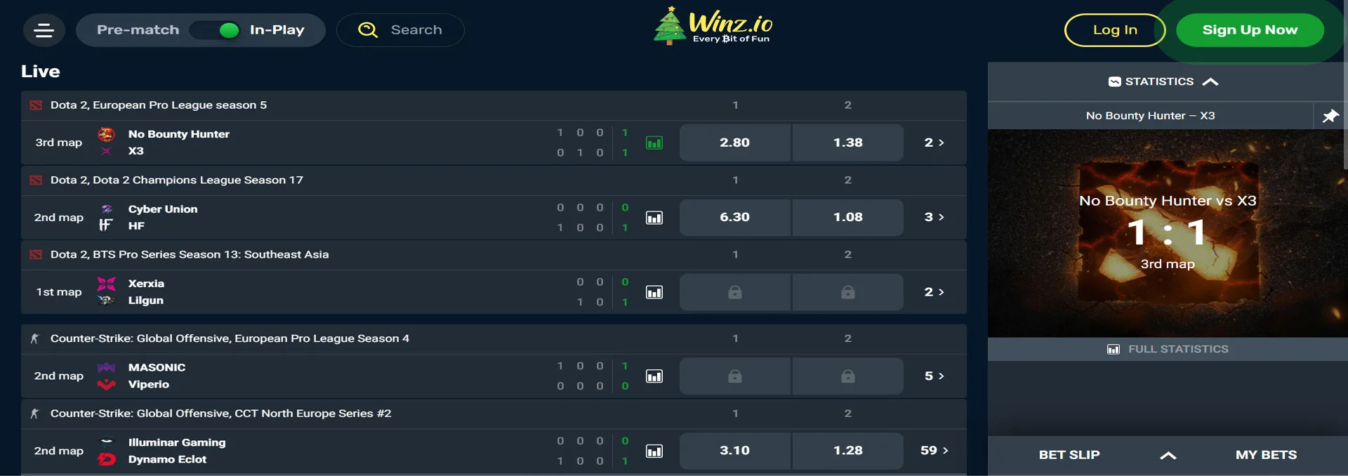 Winz.io Casino eSports Betting