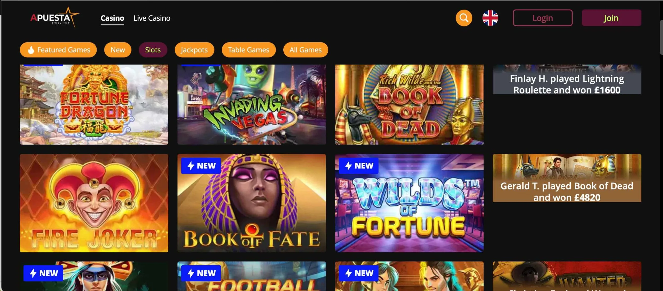 Apuestamos Casino Jackpots