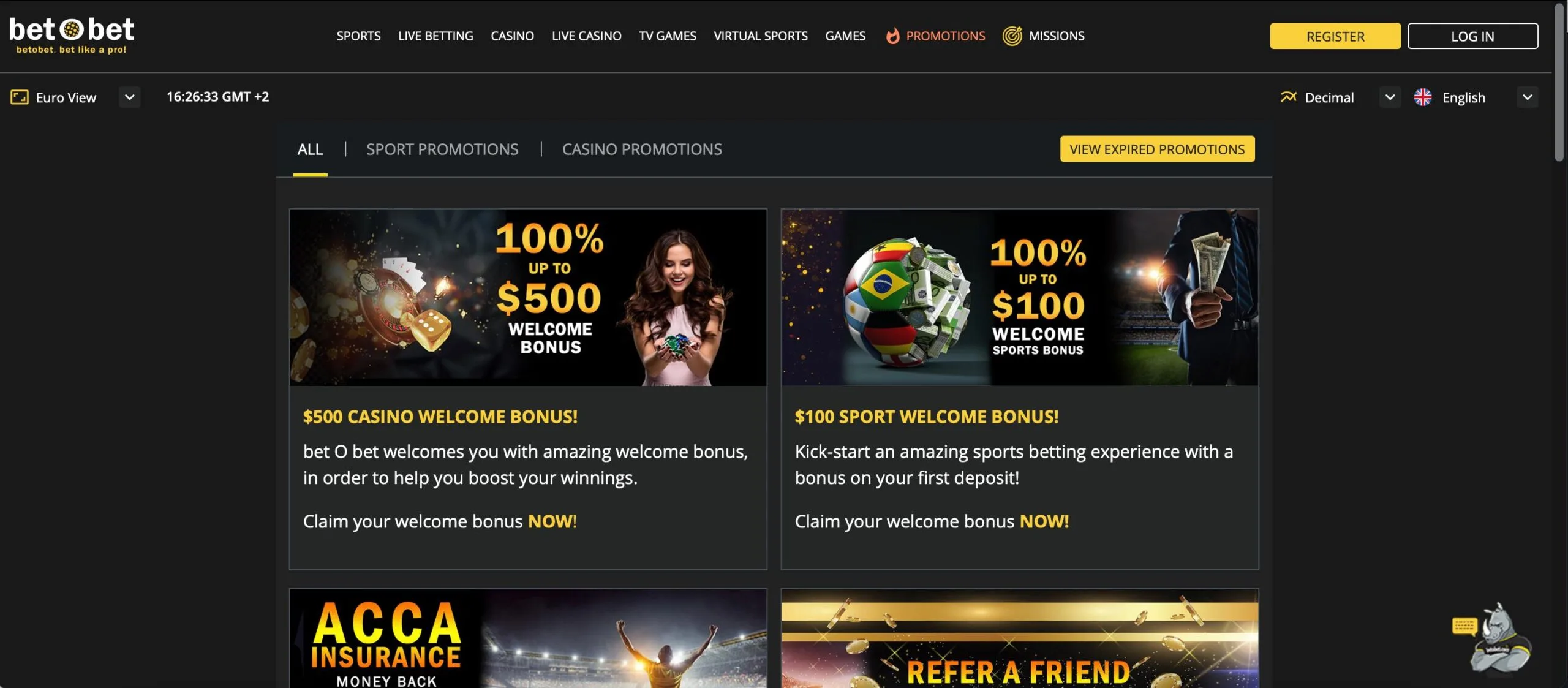 Betobet Casino Bonuses