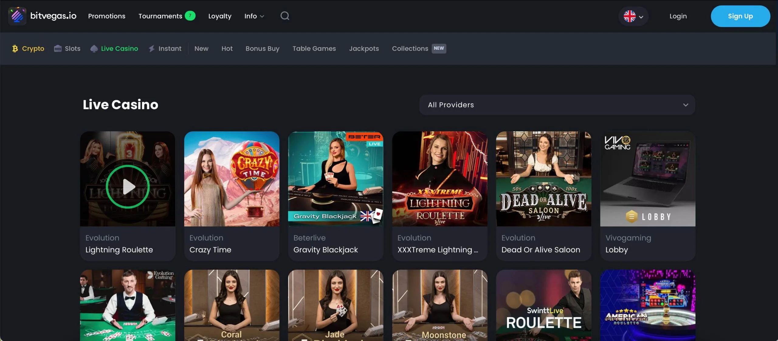 BitVegas Casino Live Casino