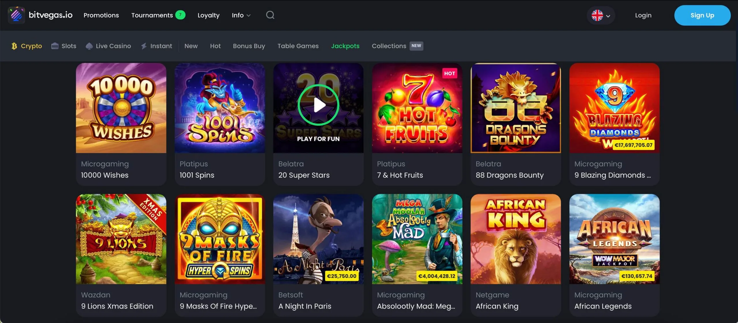 BitVegas Casino Games