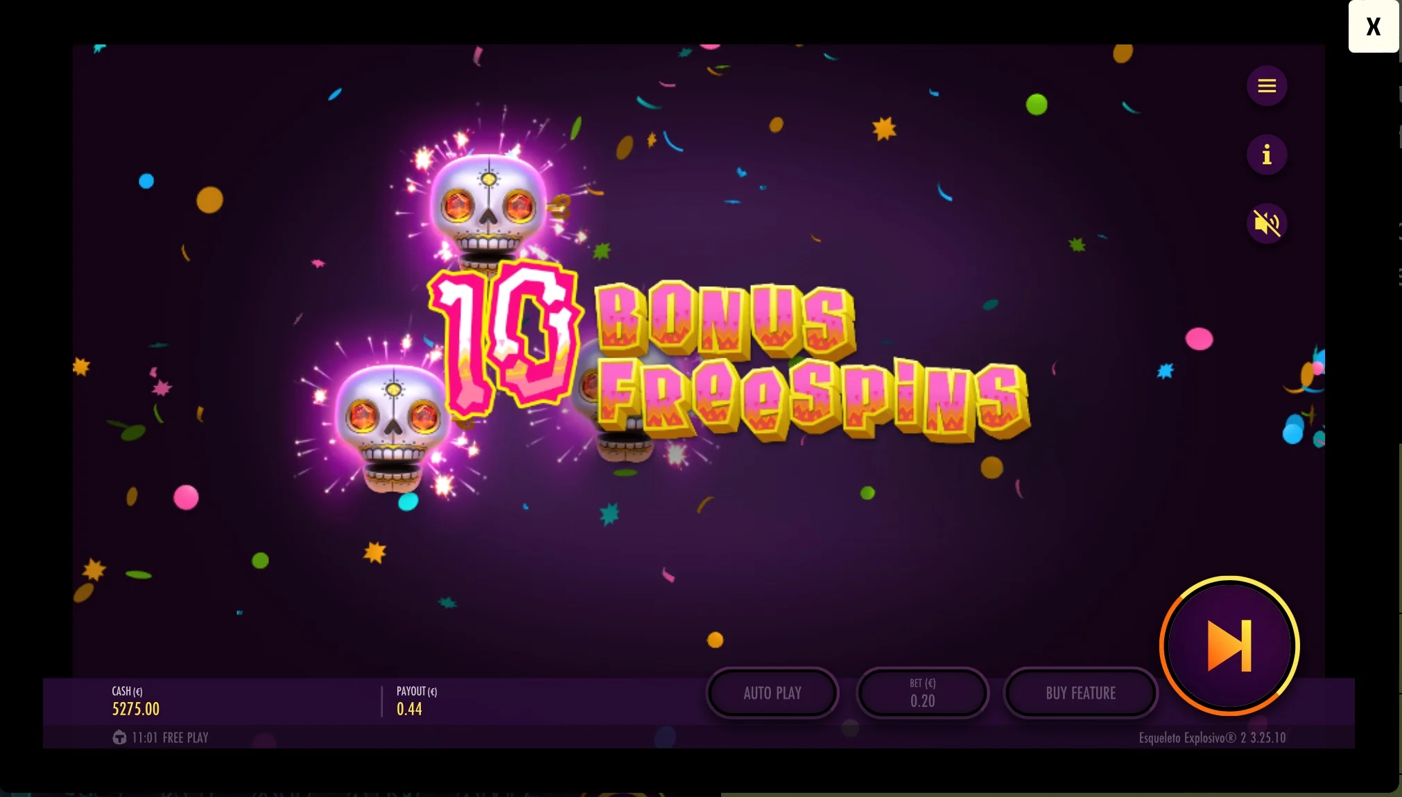 Esqueleto Explosivo 2 Free Spins