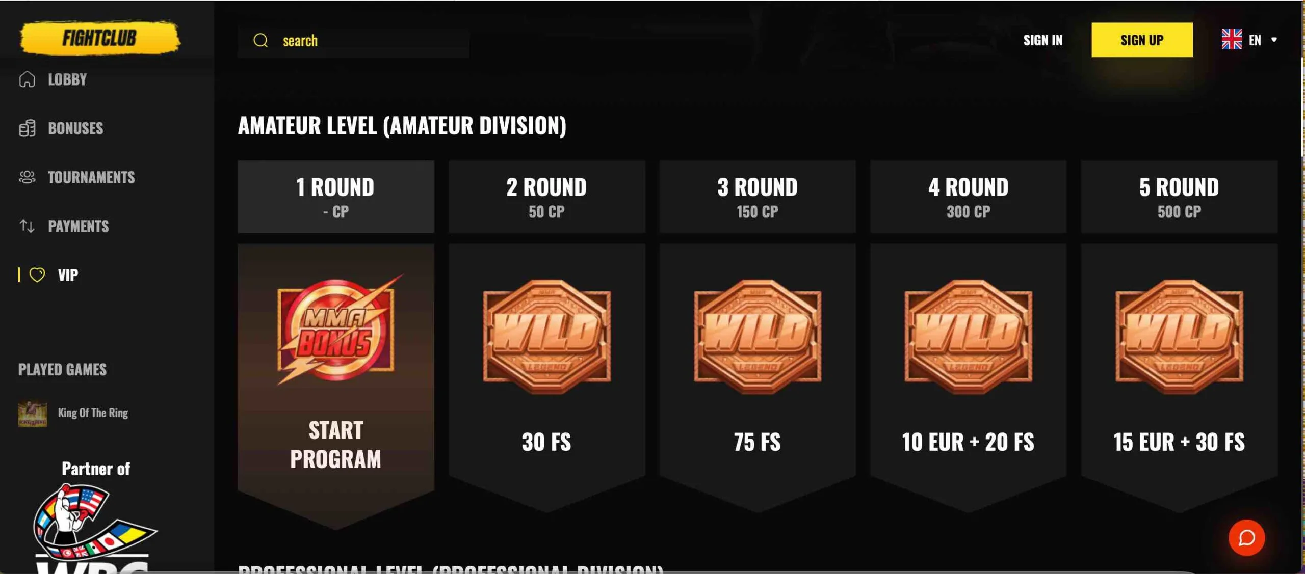 FightClub Casino VIP