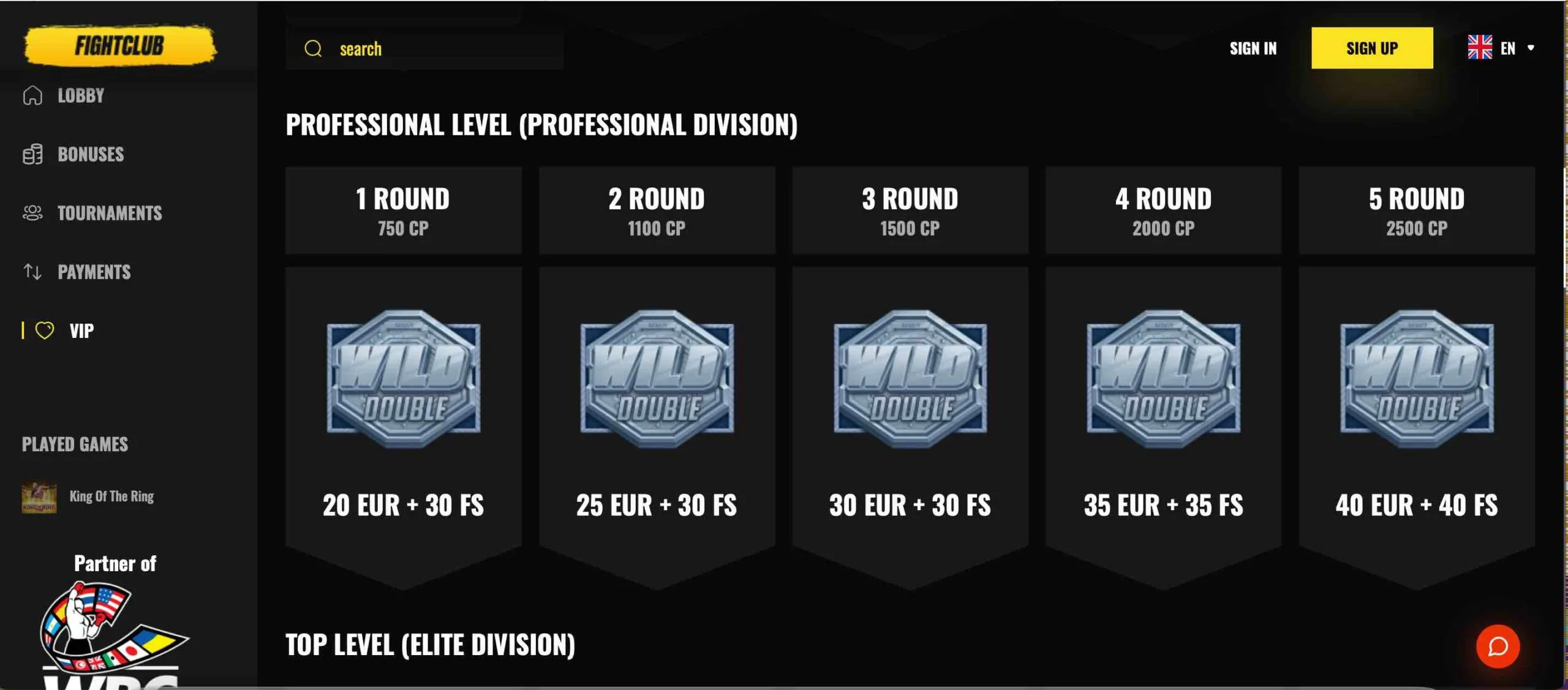 FightClub Casino VIP