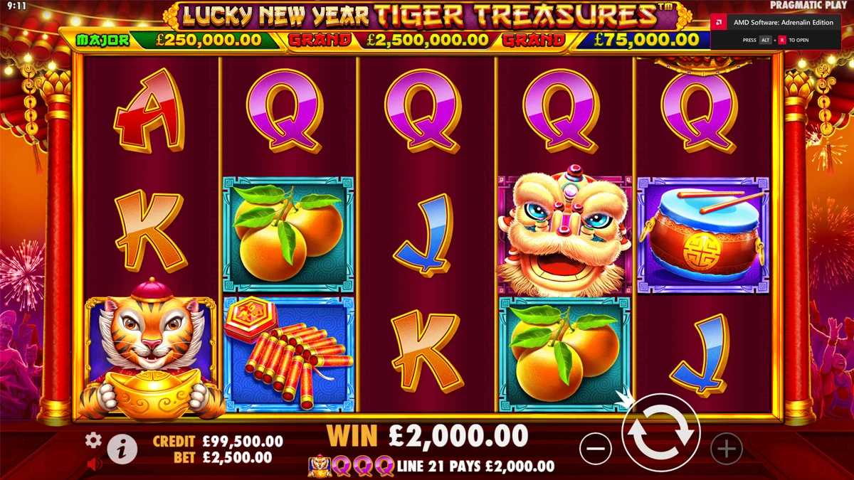 Lucky New Year - Tiger Treasures Win