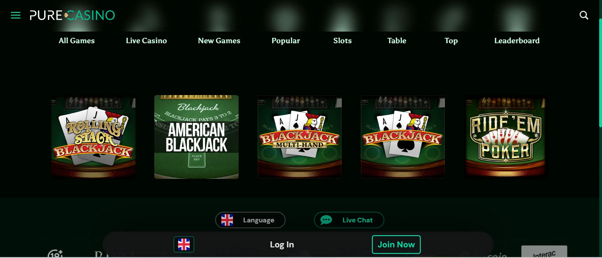 Pure Casino Table Games