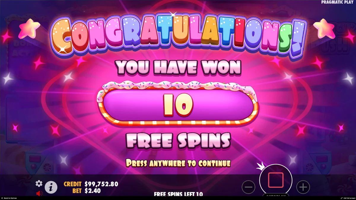 Sugar Rush Free Spins