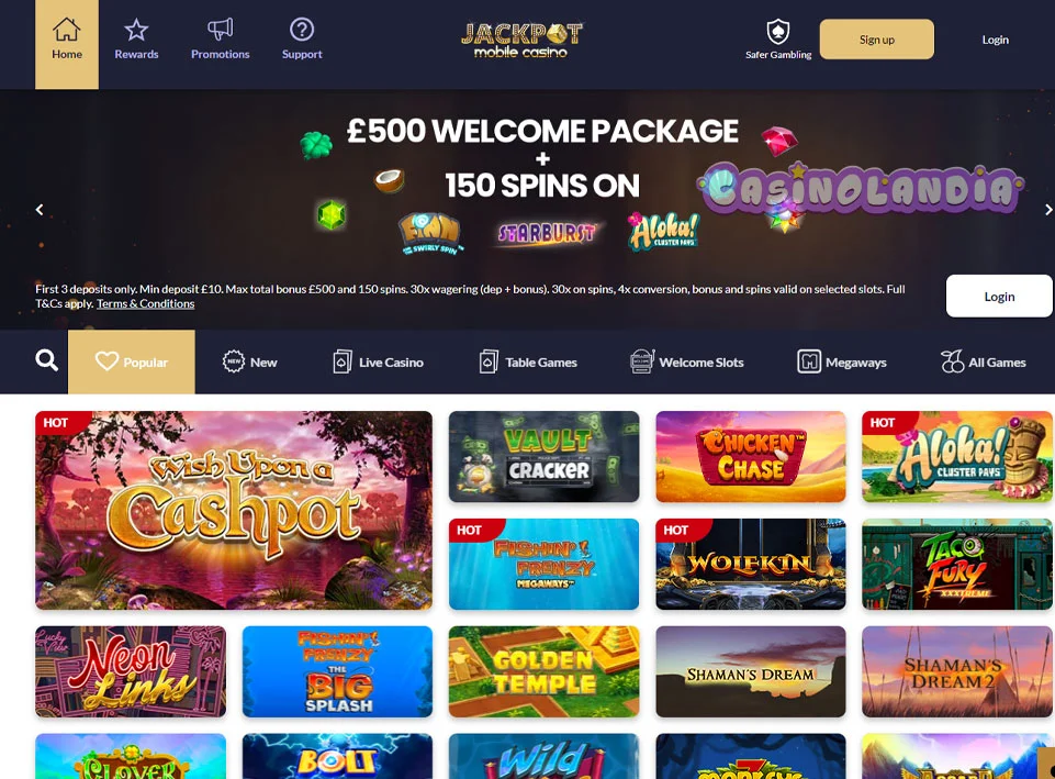 Tablet View jackpot H