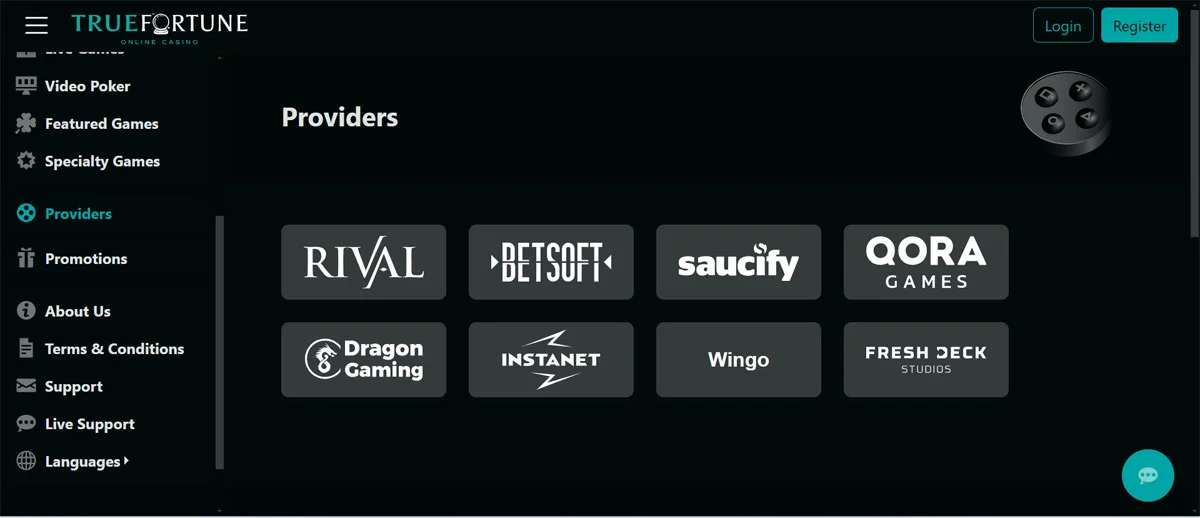 Ture Fortune Casino Providers