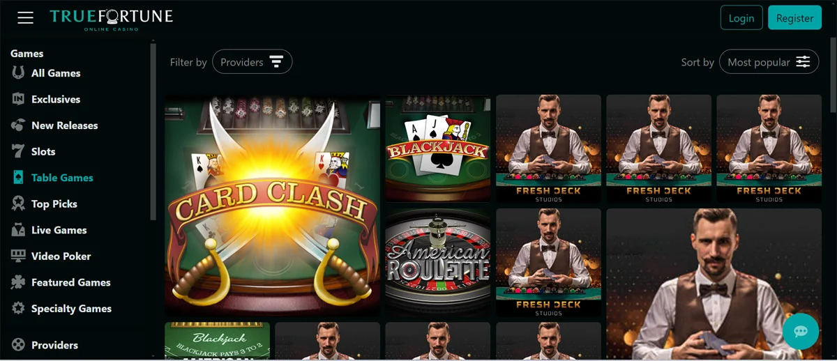 Ture Fortune Casino Table Games