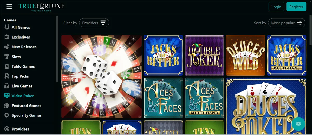 Ture Fortune Casino Video Poker