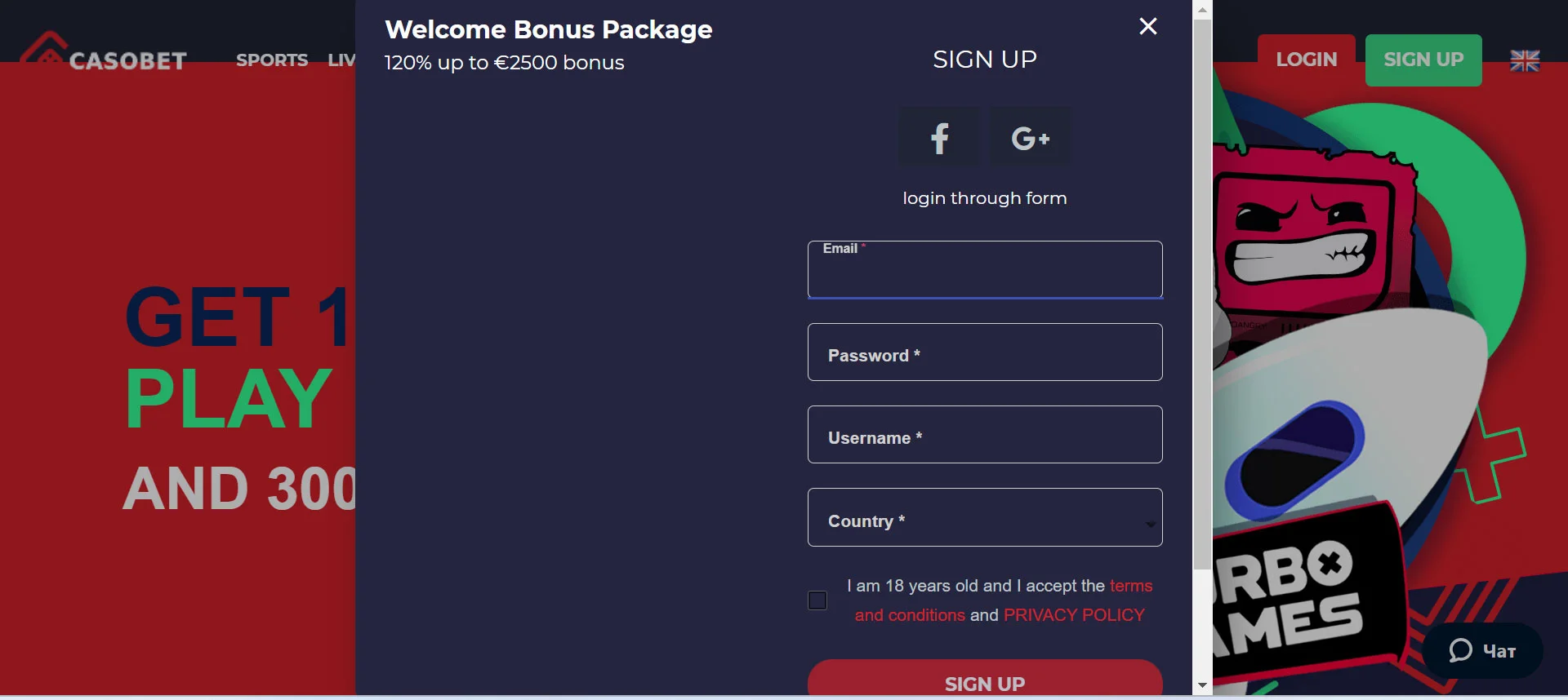 Casobet Casino Registration