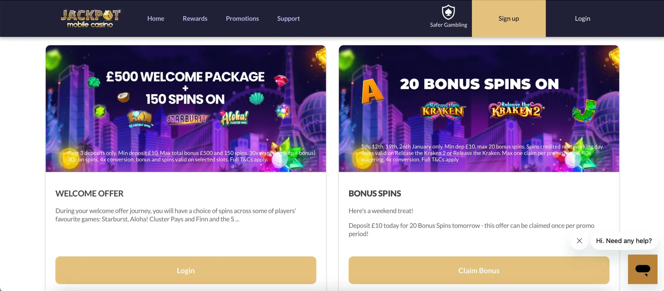 Jackpot Mobile Casino Promotions
