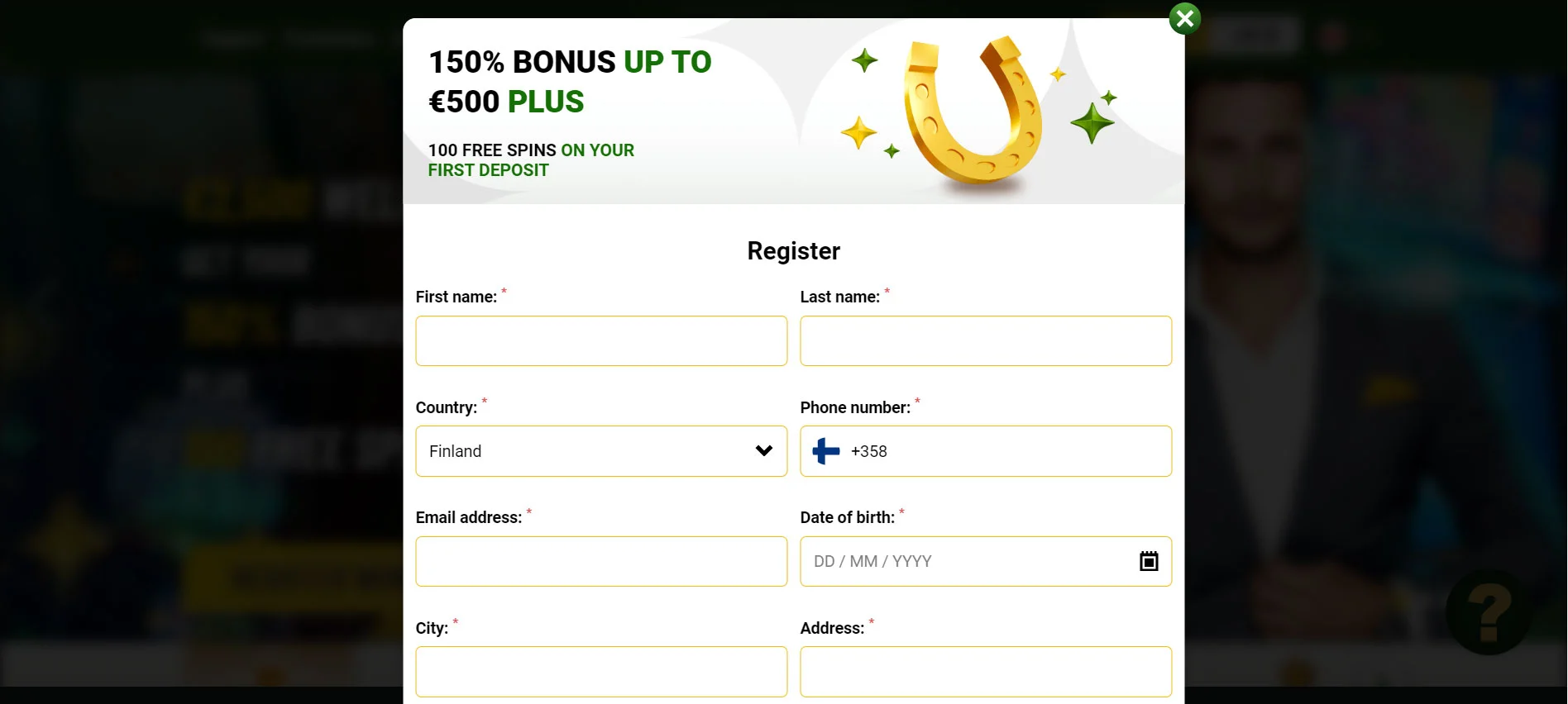 MaChance Casino Registration