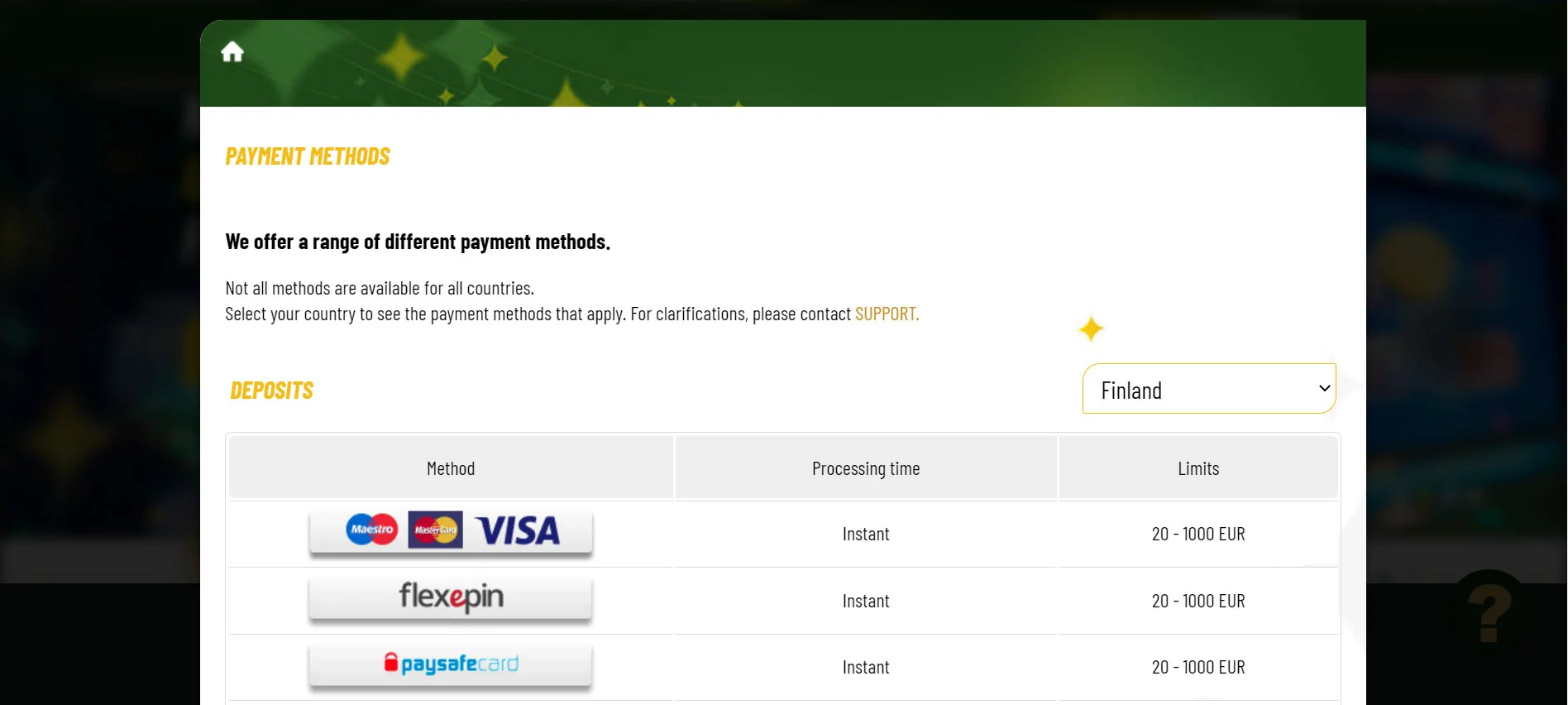 MaChance Casino Banking Options