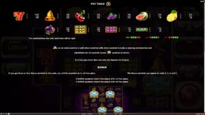 Diamond Cascade paytable