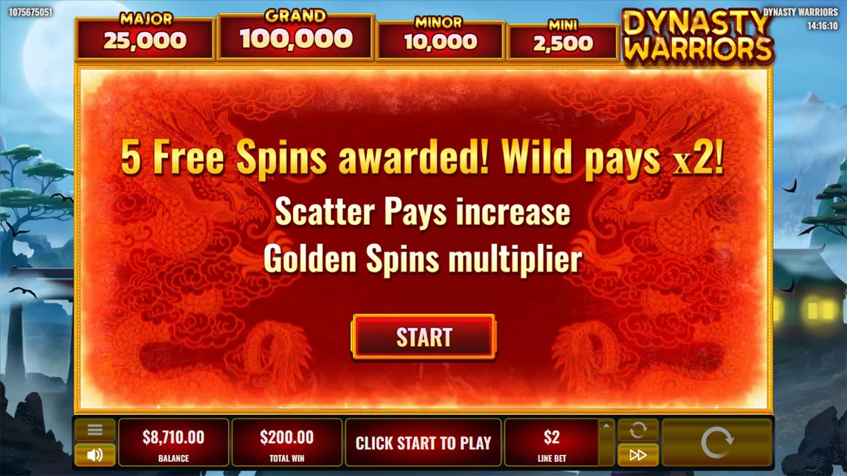 Dynasty Warriors Free Spins
