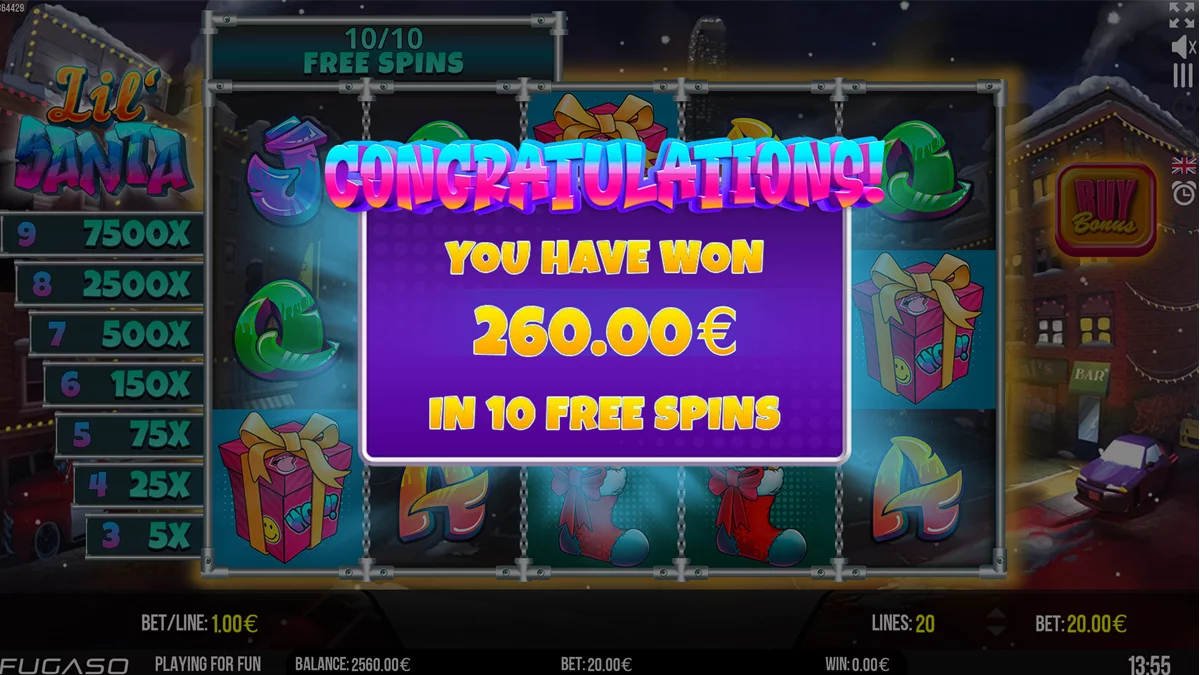 Lil' Santa Bonus Buy Bonus Round Win