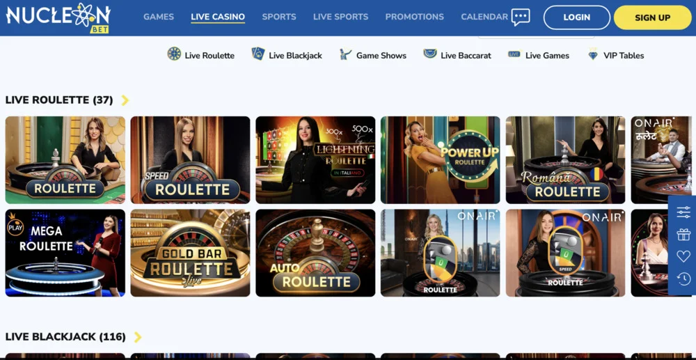 Nucleonbet Casino Live