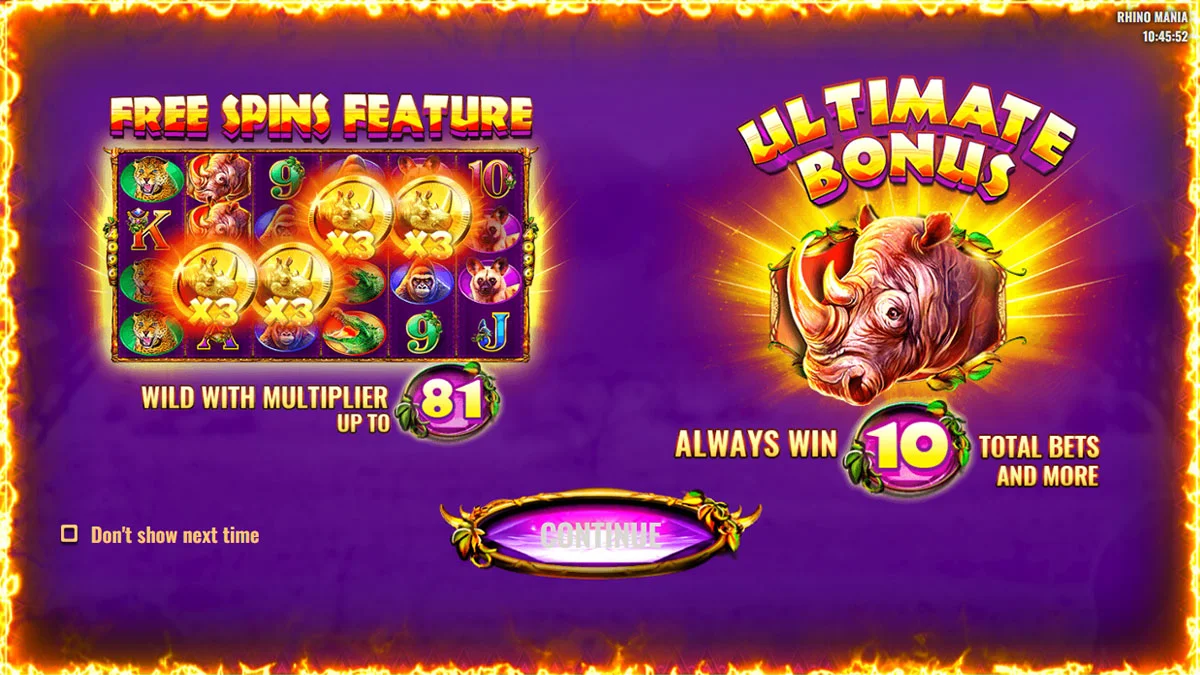 Rhino Mania Homescreen