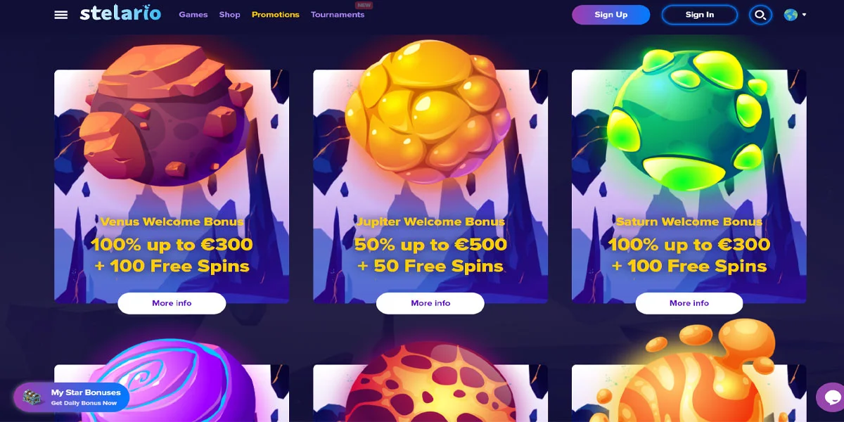 Stelario Casino Bonuses and Promotions
