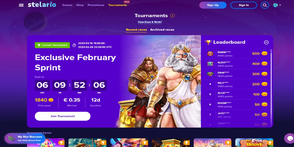 Stelario Casino Tournaments