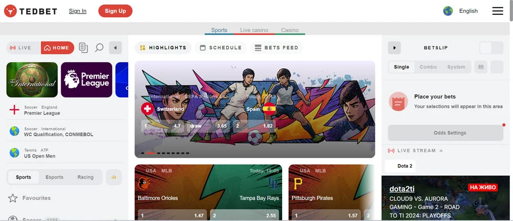 Tedbet Casino Sports Betting