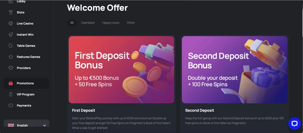 Betandplay Casino Promo