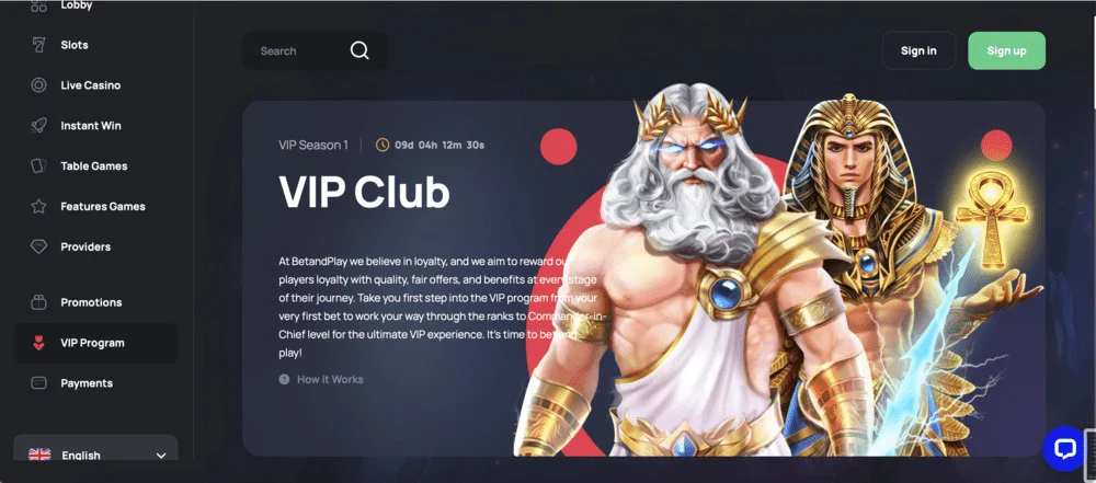 Betandplay Casino VIP