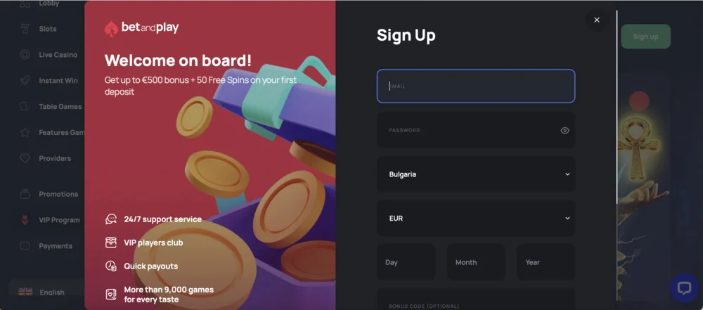 Betandplay Casino Singup