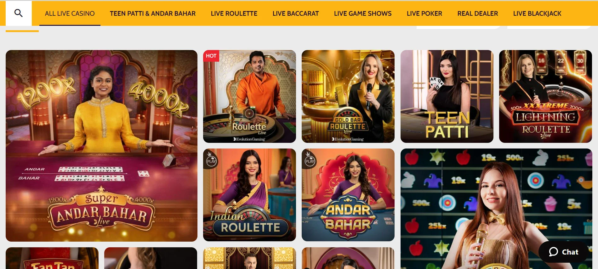 Betindi Casino Live Casino