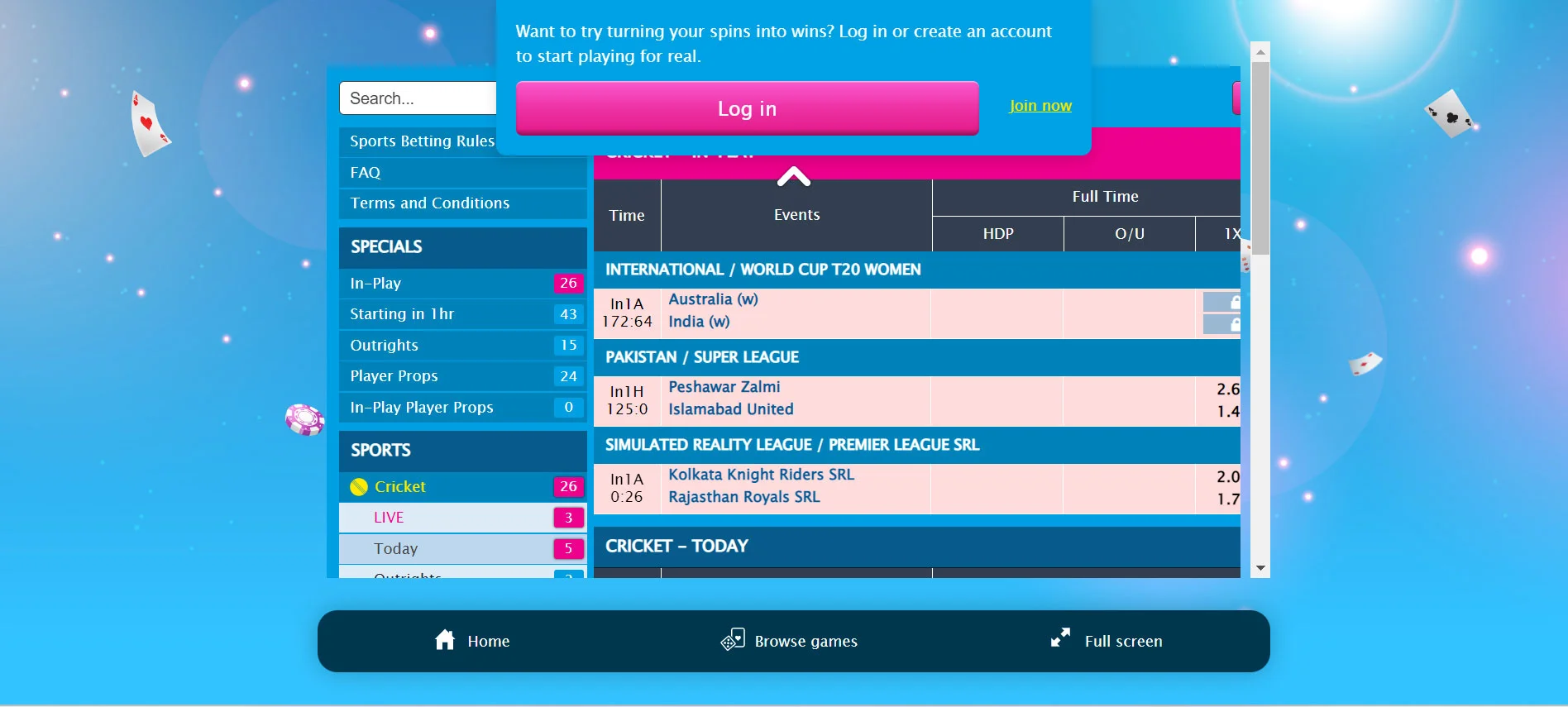 Happy Luke Casino SportsBook Section