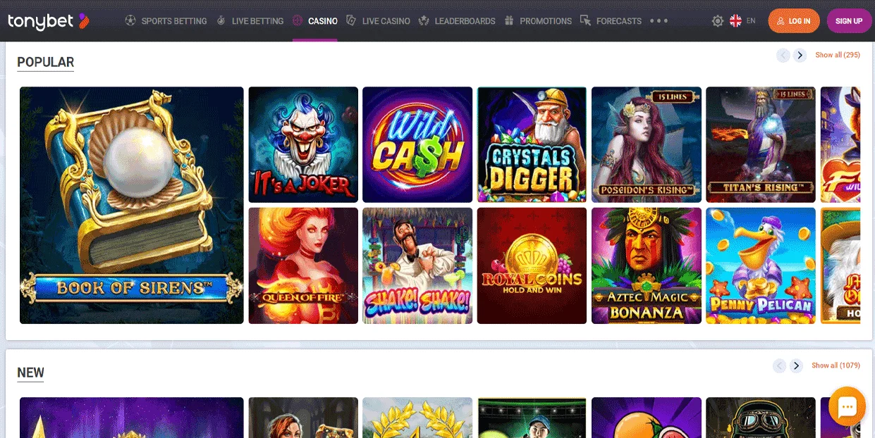 TonyBet Casino Popular