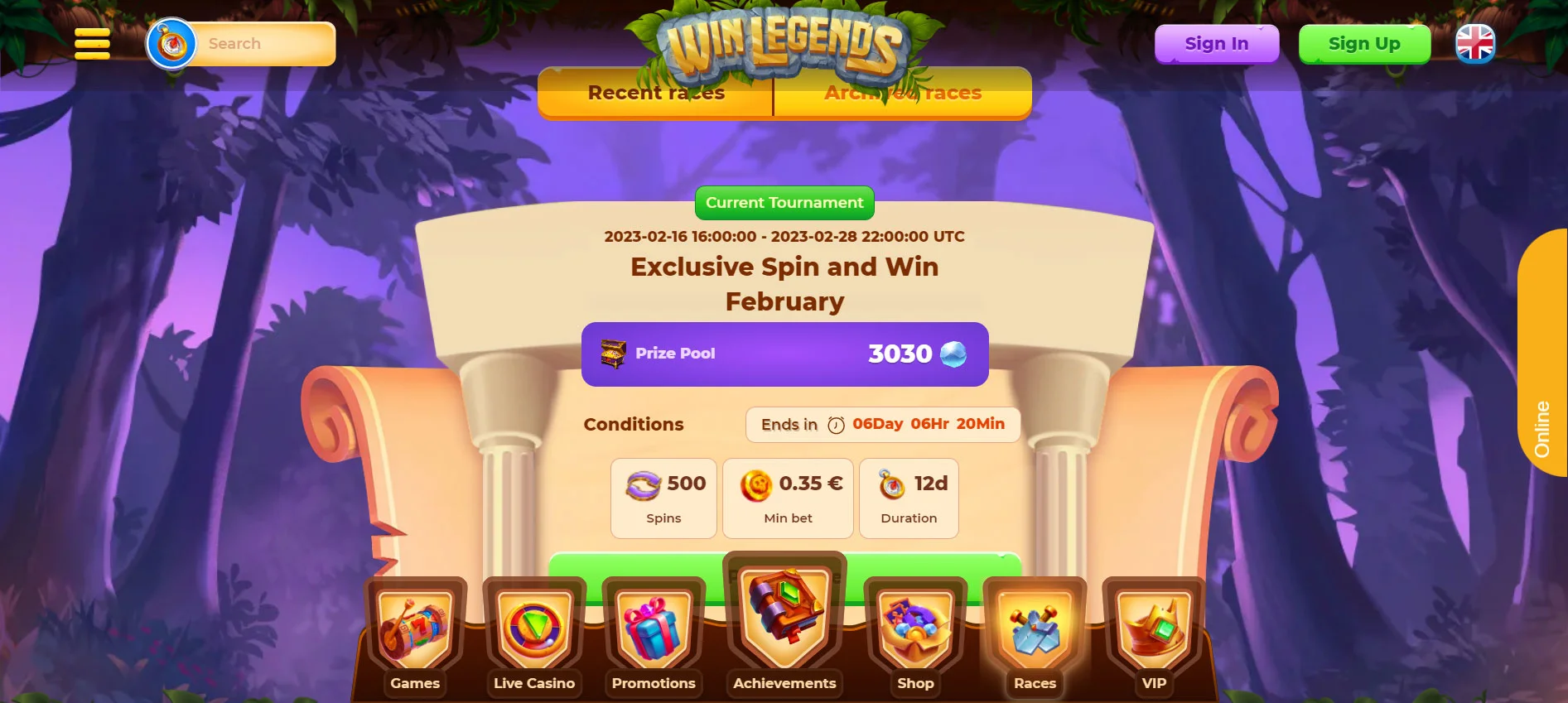 WinLegends Casino Tournaments