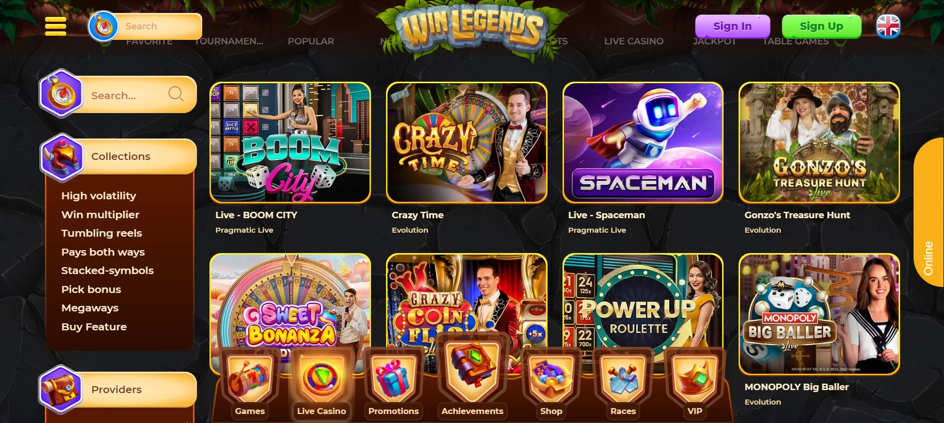 WinLegends Casino Live Casino