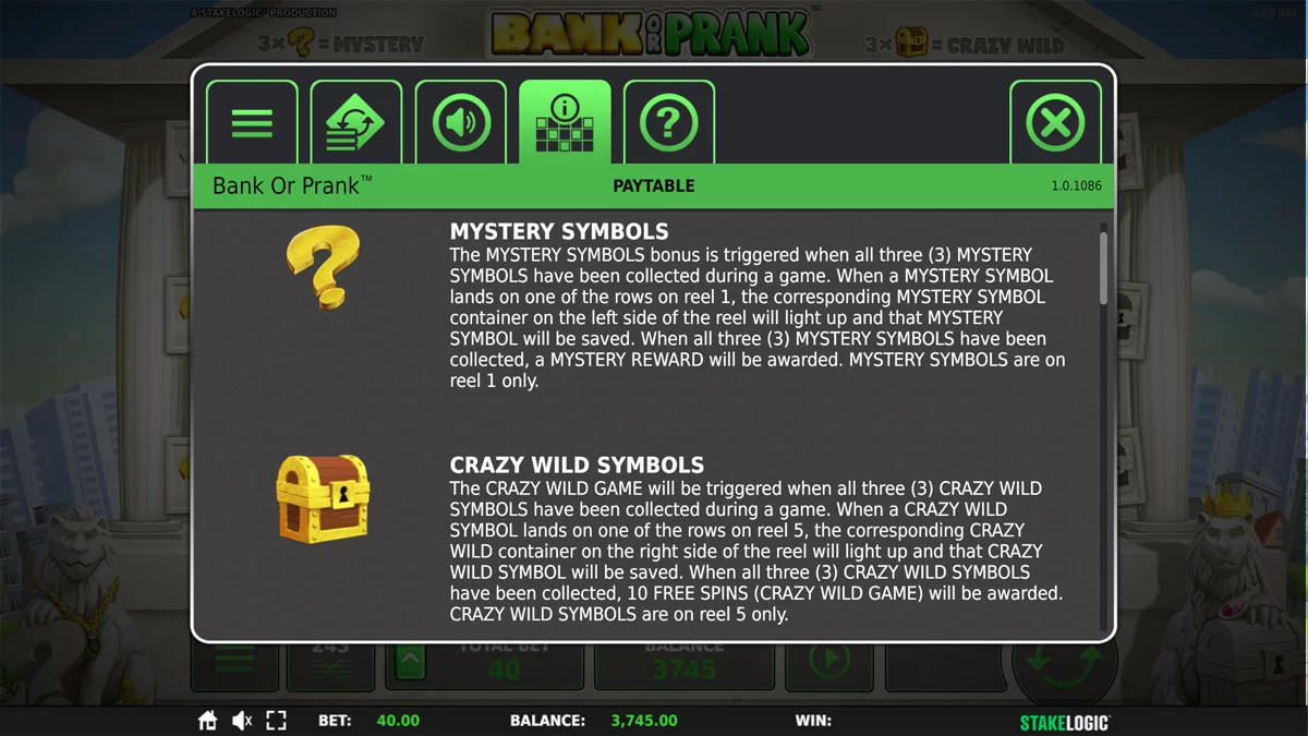 Bank or Prank Special Symbols