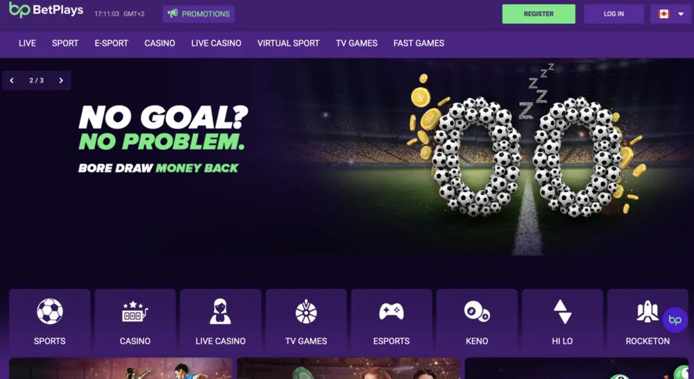 BetPlays Casino Homepage