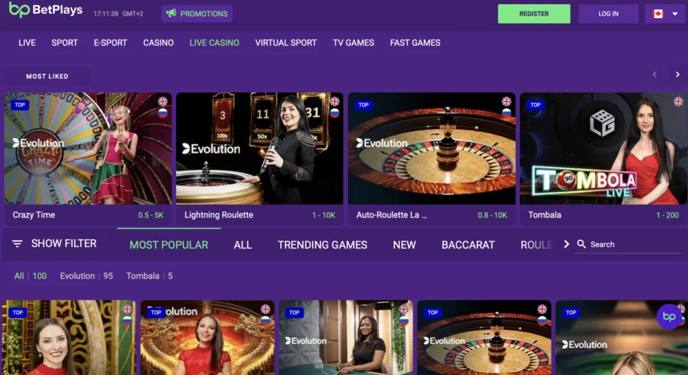 BetPlays Casino Live Casino